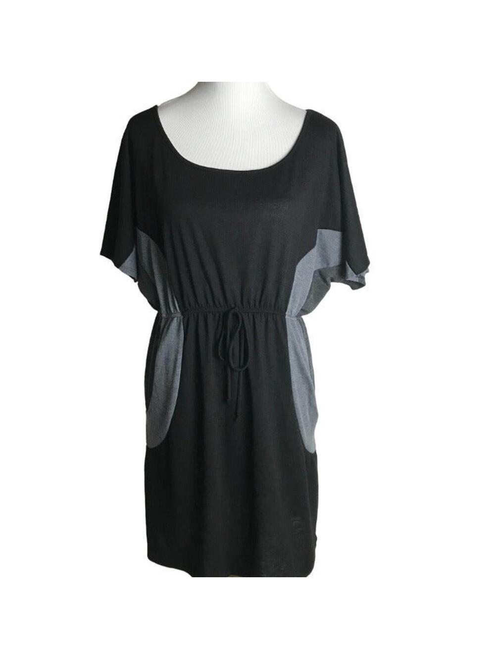2X Love Delirious Los Angeles Colorblock Black And Gray Dress With Side Pockets